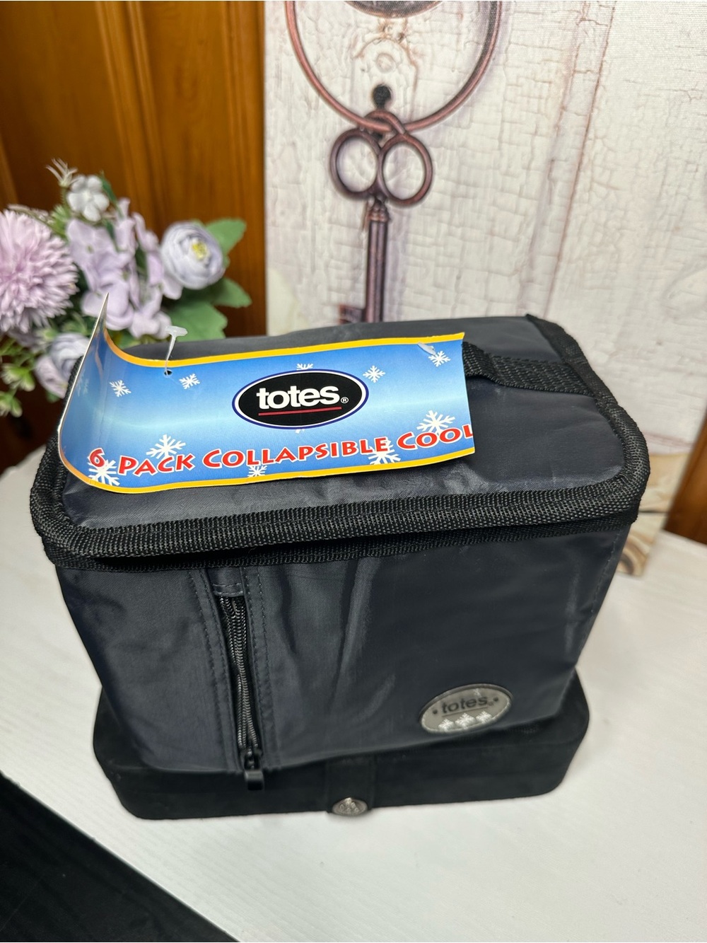 totes Black Collapsible 6-Pack Cooler Bag